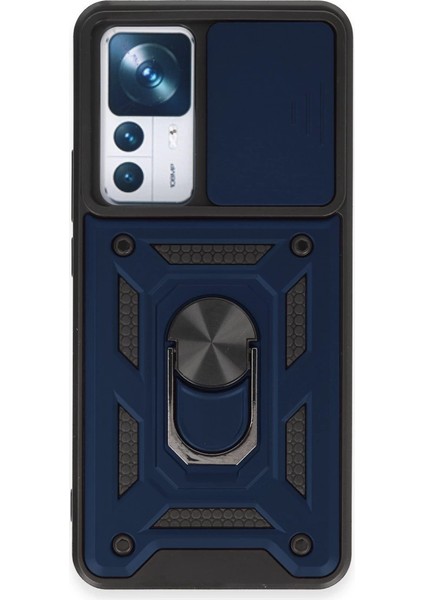 Buğz Xiaomi Mi 12T Pro Kılıf Pars Lens Yüzüklü Silikon - Lacivert