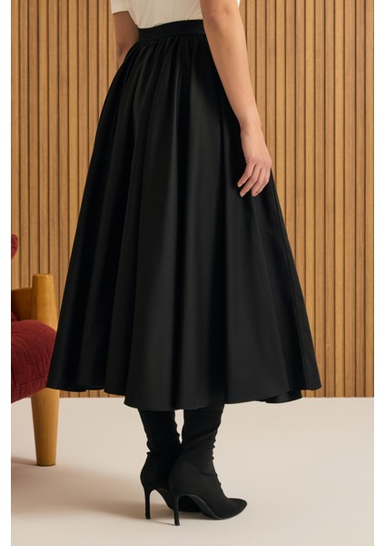 Büzgülü Kloş Cotton Etek