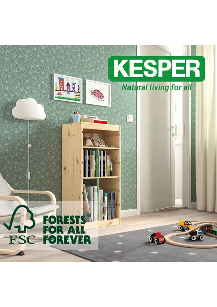 Masif Ahşap Kitaplık / Raf Unitesi Çocuk & Montessori Kitaplık