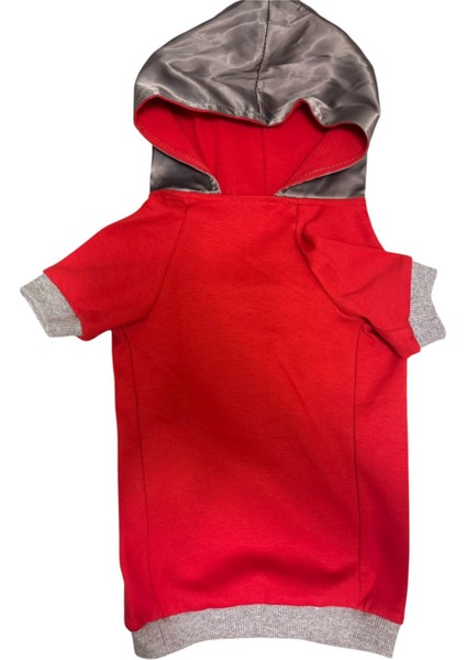 Kırmızı Kapüşonlu Köpek Sweatshirt 2xl | Premium Rahat ve Şık Hoodie – Deri Logolu Tasarım fiyatları