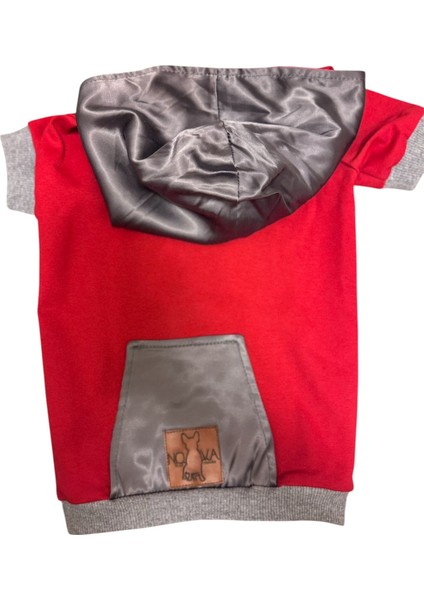 Kırmızı Kapüşonlu Köpek Sweatshirt 2xl | Premium Rahat ve Şık Hoodie – Deri Logolu Tasarım modelleri