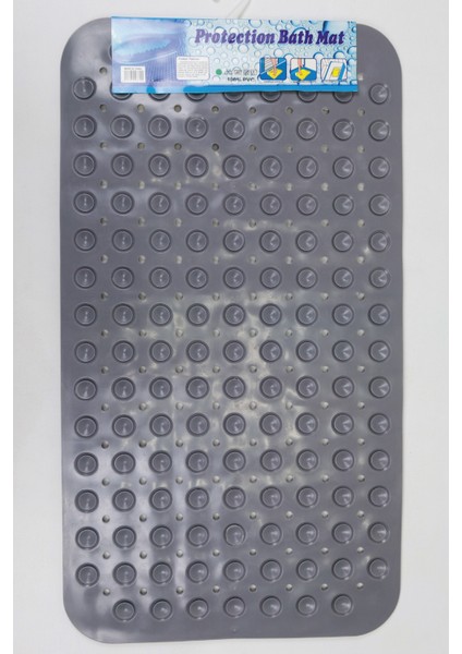 Dikdörtgen Delikli Kabartma Silikon Kaydırmaz Taban Duşakabin ve Banyo Matı (GRI)(66X36) fiyatları