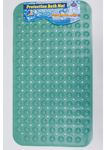 Dikdörtgen Delikli Kabartma Silikon Kaydırmaz Taban Duşakabin ve Banyo Matı (TURKUAZ)(66X36)