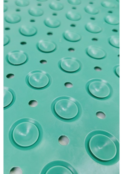Dikdörtgen Delikli Kabartma Silikon Kaydırmaz Taban Duşakabin ve Banyo Matı (TURKUAZ)(66X36) fırsatları