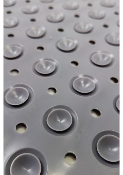 Dikdörtgen Yuvarlak Kabartma Silikon Kaydırmaz Taban Duşakabin ve Banyo Matı (GRI)(70X40) fırsatları