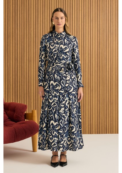Desenli Viscon Elbise modelleri