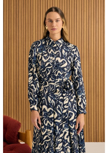 Desenli Viscon Elbise indirimleri