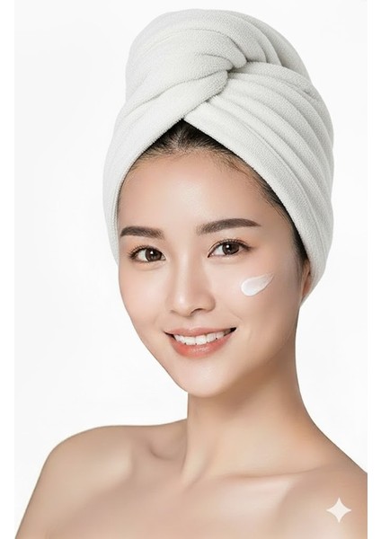 Düğme Lastikli Saç Havlusu, Saç Bonesi, Makyaj Bonesi, Yüz Bakım Havlusu, Banyo Sonrası Saç