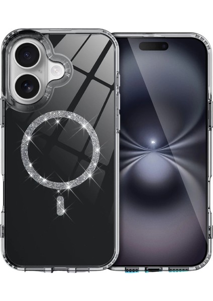 Buğz Apple Iphone 16 Plus Live Diamond Magsafe Kapak - Siyah