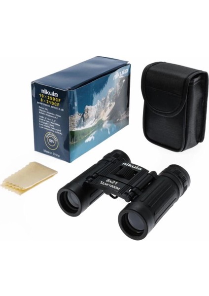 8X21 Dürbün Siyah Av Dürbünü 56M/1000M Kauçuk Kaplama