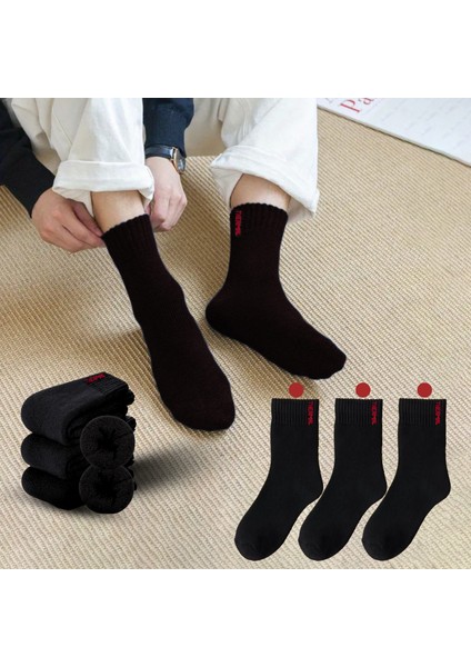 Termal Kışlık Kalın Çorap (3 - Çift) Erkek Kadın Unisex Pamuklu Havlu Çorabı