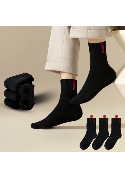 Termal Kışlık Kalın Çorap (3 - Çift) Erkek Kadın Unisex Pamuklu Havlu Çorabı