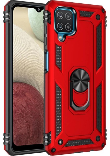 A22 Kılıf Sofya Yüzüklü Silikon Kapak - Kırmızı