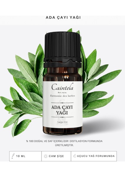 Ada Çayı Yağı 10 ml – Cilt ve Saçın Arınmasına Yardımcı, %100 Doğal ve Saf