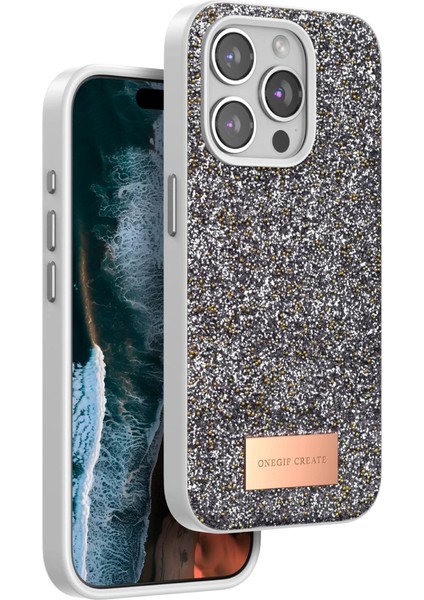 Onegif Iphone 14 Bright Simli Kapak - Gümüş