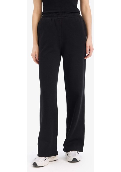 Straight Fit Kalın Eşofman Altı Beli Lastikli Cepli Yüksek Bel Basic Düz B8571AX24WN