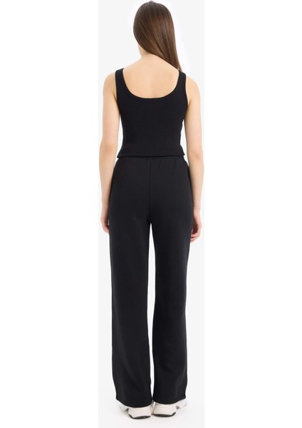 Straight Fit Kalın Eşofman Altı Beli Lastikli Cepli Yüksek Bel Basic Düz B8571AX24WN