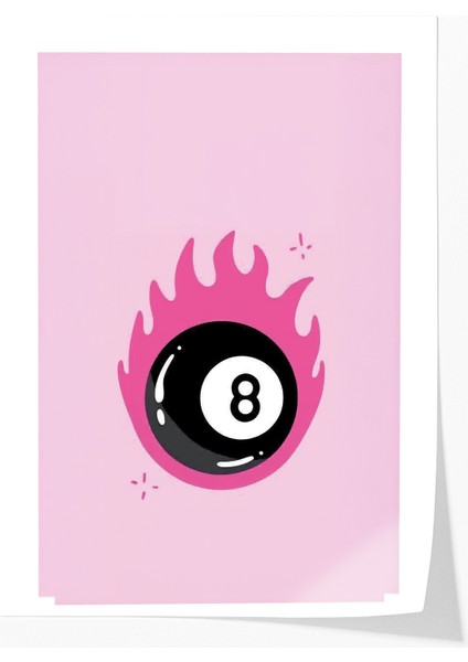 Çerçevesiz Poster Bilardo Topu Desenli - Dekoratif Poster - Hediyelik Çerçevesiz Tablo Apt3