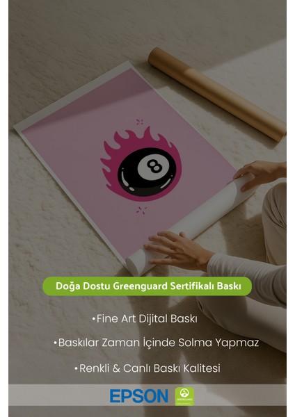 Çerçevesiz Poster Bilardo Topu Desenli - Dekoratif Poster - Hediyelik Çerçevesiz Tablo Apt3 fırsatları