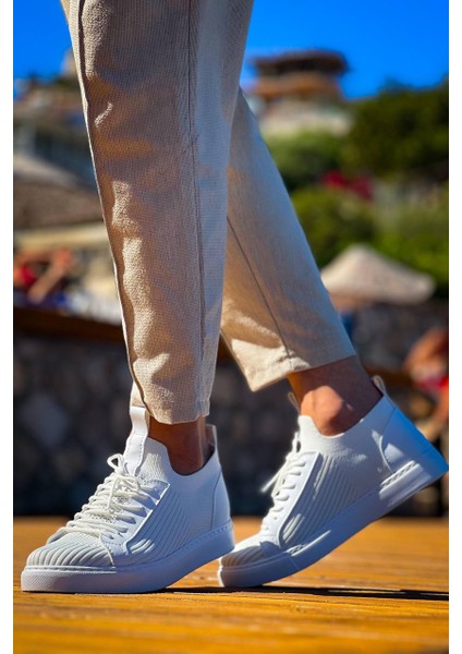 KB-112 Kuback Beyaz Triko Bağcıklı Günlük Erkek Ayakkabı modelleri