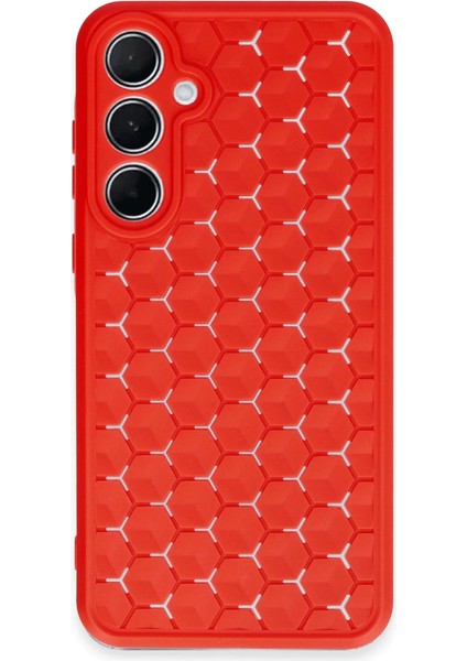 Newface A35 5g Kılıf Petek Silikon Kapak - Kırmızı