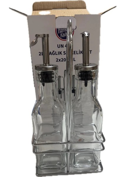 Yağlık ve Sirkelik Cam Musluklu Stantlı Masaüstü 2'li Set