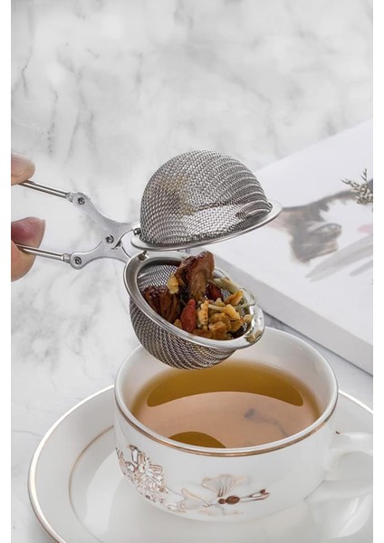 Paslanmaz Çelik Bitki Çayı Süzgeci 6,5 cm Demlik Poşet Çay Filtre Aparatı