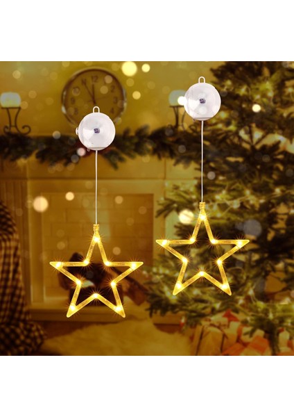 Vantuzlu Yıldız LED Işıklı Cam, Vitrin, Kapı ve Pencere Süsü fiyatları