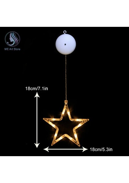 Vantuzlu Yıldız LED Işıklı Cam, Vitrin, Kapı ve Pencere Süsü modelleri