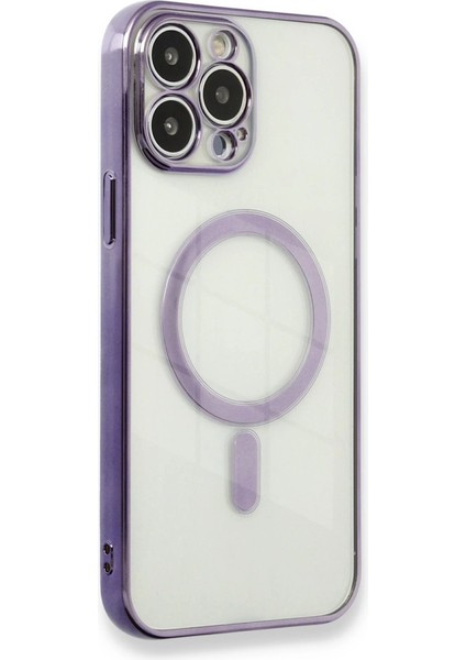 Iphone 13 Kılıf Magneticsafe Lazer Silikon - Mor