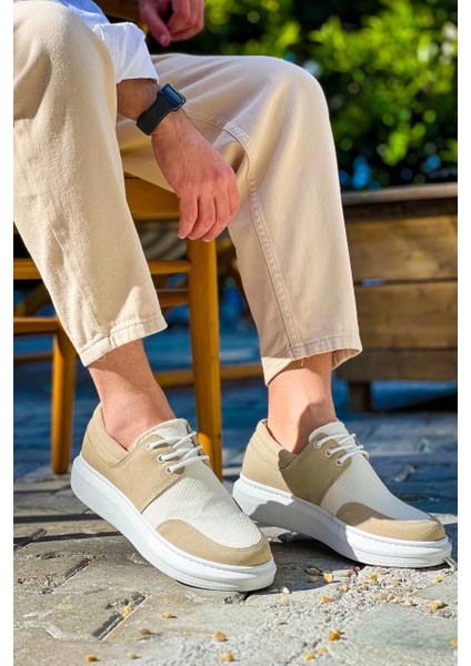 Drnds KB-042 Kuback Bağcıklı Bej Günlük Erkek Ayakkabı (Numara: 42)