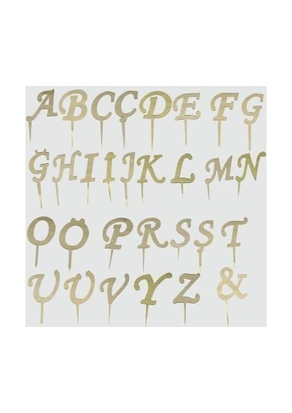 Sarı Renkli Harf Pasta ve Kek Pleksi fiyatları