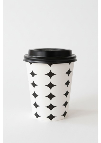 Kapaklı Yıldızlı Karton Bardak Adetli 8 Oz - 240 ml