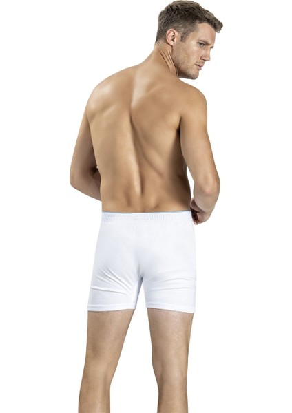 Erkek 6'lı Beyaz Havlu Kemer Düğme Detaylı Penye Boxer fiyatları