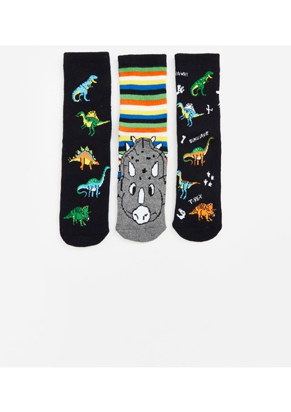 Yeni Sezon Desenli Erkek Çocuk Havlu Soket Çorap 3'lü