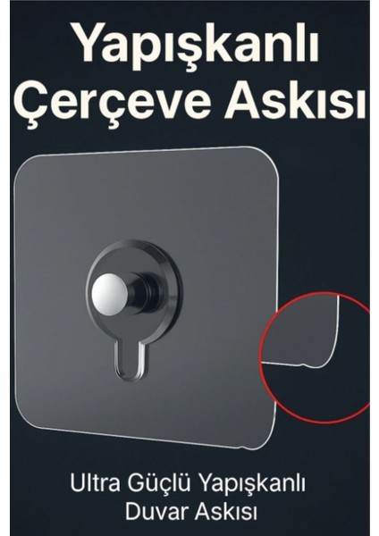 2'li Şeffaf Güçlü Iz Bırakmaz Tablo Stickerı, Çivili Askılık Yapışkanlı Tablo Tutacağı fiyatları