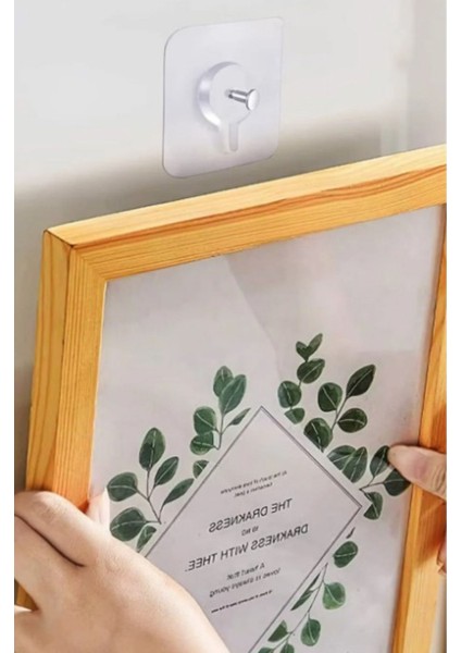 2'li Şeffaf Güçlü Iz Bırakmaz Tablo Stickerı, Çivili Askılık Yapışkanlı Tablo Tutacağı fırsatları