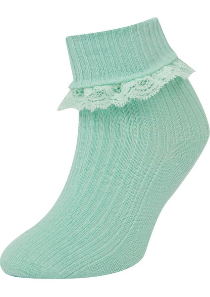 Kız Bebek Dikişsiz 3'lü Pamuklu Uzun Çorap