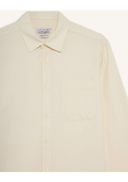 Regular Fit Polo Yaka Pamuklu Uzun Kollu Gömlek