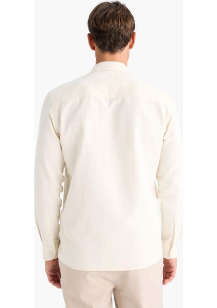 Regular Fit Polo Yaka Pamuklu Uzun Kollu Gömlek