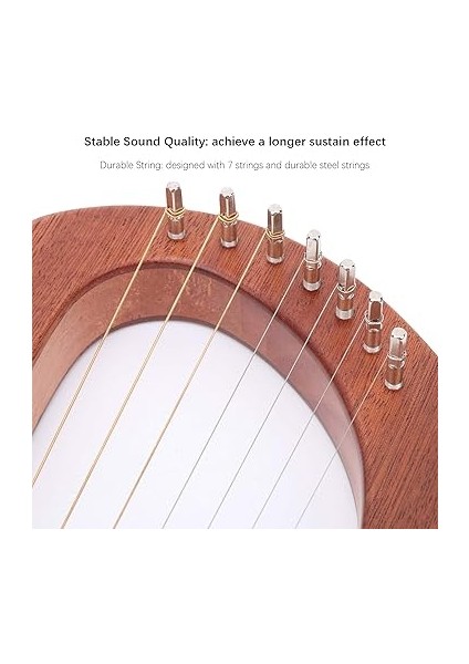 Harp 7 Strings, Metal String, Maun Vücut, Ayar Anahtarı ile Dizilmiş Müzik Aletleri, Klasik Stil Arp Enstrümanı Lyra Harp Kit Yeni Başlayanlar Için Yetişkinler modelleri