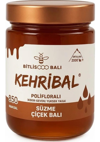 Hakiki Bitlis Çiçek Balı Kehribal 850 gr