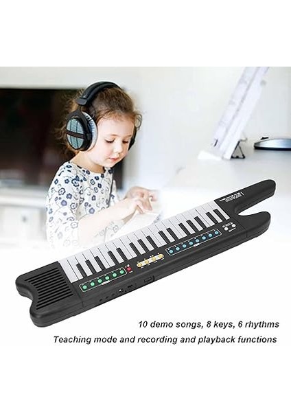 Anahtar Elektronik Mikrofon Klavye Çok Fişmancılığı Eğitim Taşınabilir Müzikal Öğrenme 37 Çocuklar Için Anahtar Piyano Klavye Abs Malzemesi 61 x 12.5 x 3,5cm Boyut Mikrofon ve indirimleri
