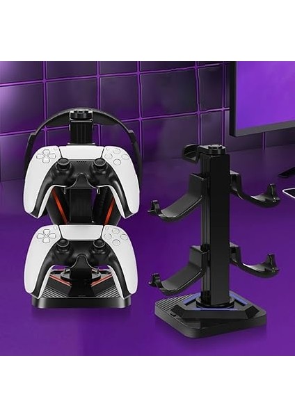 Evrensel Kontrolörler Için Rgb Aydınlatma ve USB Bağlantı Noktalı Oyun Kulaklıkları Standı indirimleri