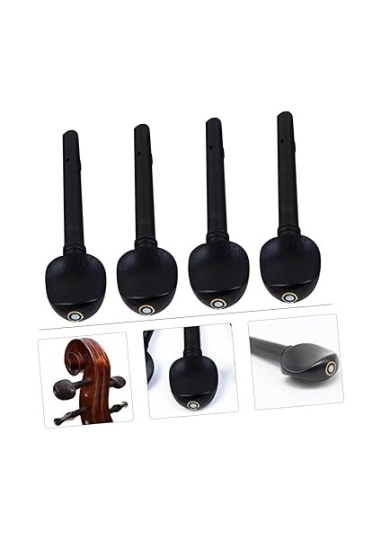 4 Adet Keman Akort Burguları Abanoz Ağacı Akort Burguları Balık Gözü Keman Turner Müzik Aleti Malzemeleri Siyah modelleri