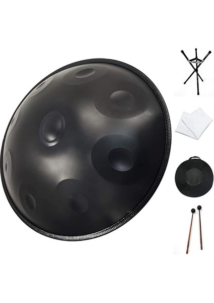 Inç Çelik Handpan Davul D Minor ile 9 Notlar Yumuşak Çanta Standı 2 Çekiç ve Tozsuz Bez Içerir
