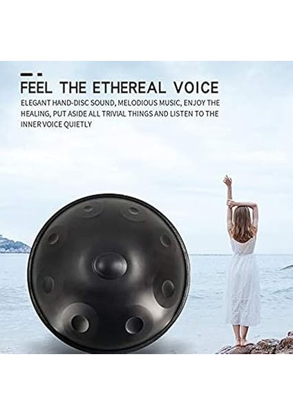 Inç Çelik Handpan Davul D Minor ile 9 Notlar Yumuşak Çanta Standı 2 Çekiç ve Tozsuz Bez Içerir modelleri