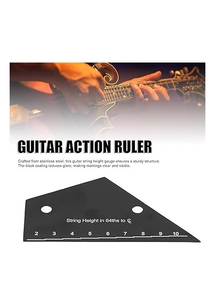 Gitar Fret Rocker Paslanmaz Çelik Gitar Teli Eylem Ölçer Elektrik ve Akustik Gitarlar Için Doğru Gitar Tel Yükseklik Cetveli fırsatları