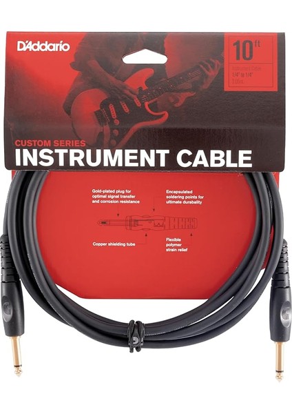 "custom Serisi" Gitar Kablosu | Dünya Çapında En Sevilen Aksesuarlardan En Yüksek Kalite | Pw-G-10 | 3 Metre | 2 Düz Fiş