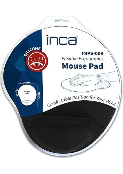IMSP-009 Bilek Destekli Silikon Mousepad Large 220 mm 250 mm 3 mm Uzun Süreli Mouse Kullanımlarında Bileğinizde Oluşabilecek Rahatsızlıkları Engeller indirimleri